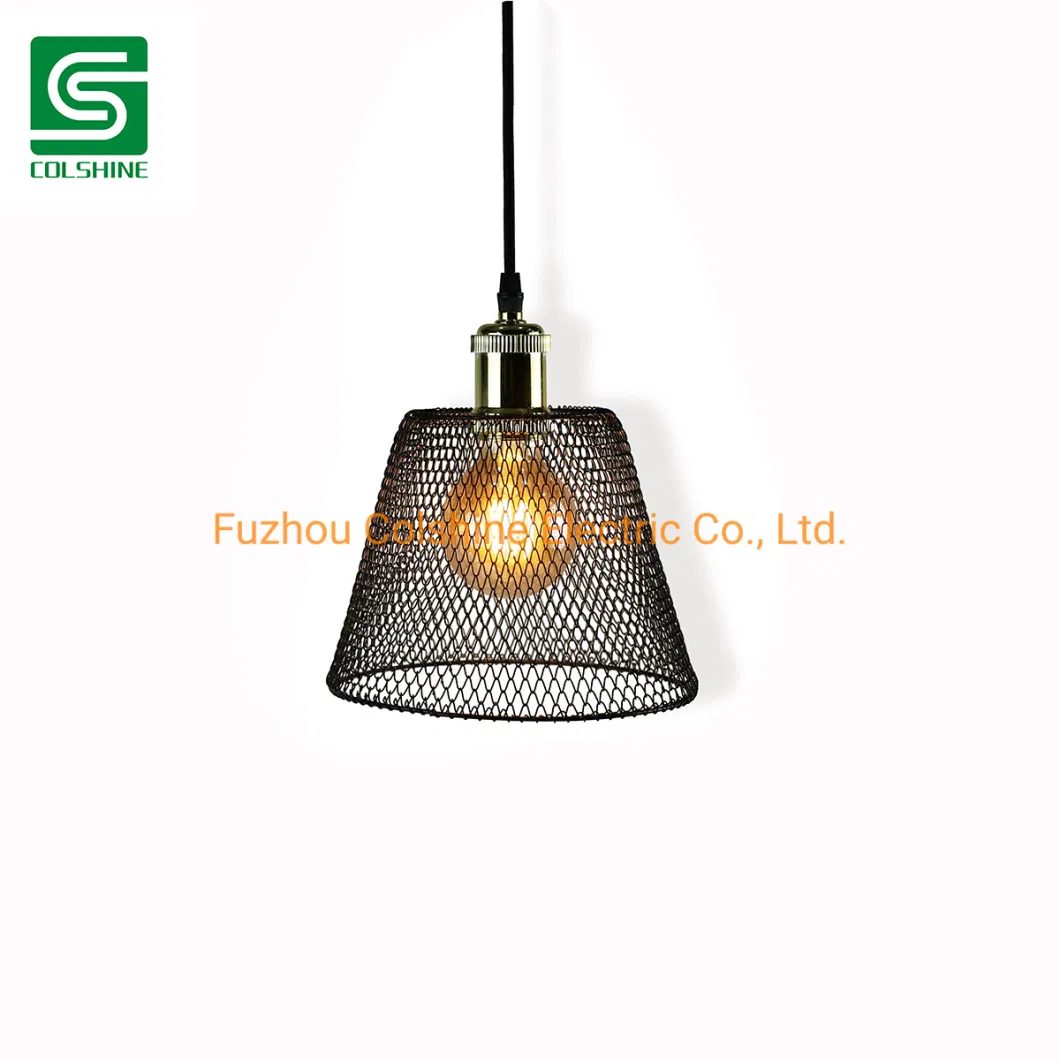 Foldable Metal Net Wire Cage Lampshade for Ceiling Pendant Light