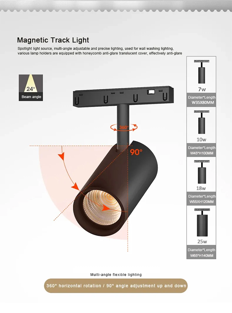 Foldable Ceiling Magnetic Ra90 Low Voltage DC48V LED Track Light