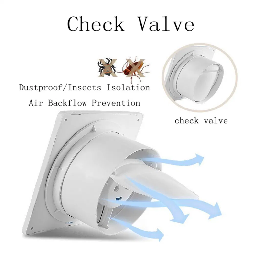 6/8/12 Inch Square Low Noise Bathroom Kitchen Ventilation Exhaust Fans