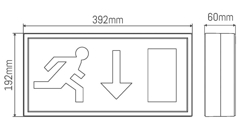 3 Hr 3W Emergency Escape Signs LED Exit with Battery Inside