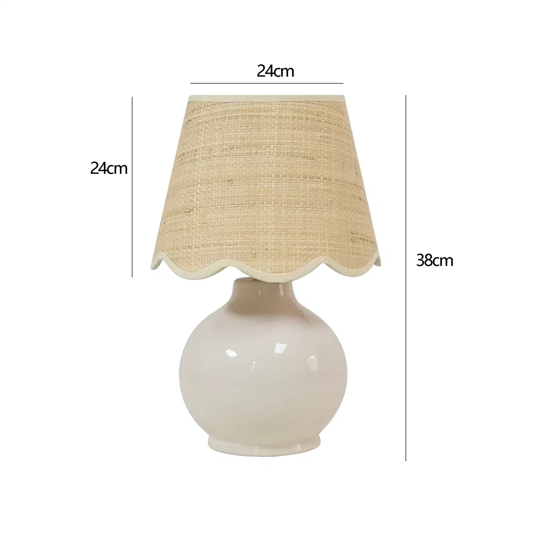 off White Ceramic Small Size Table Lamp Bedside Lamp Mini Table Lamp