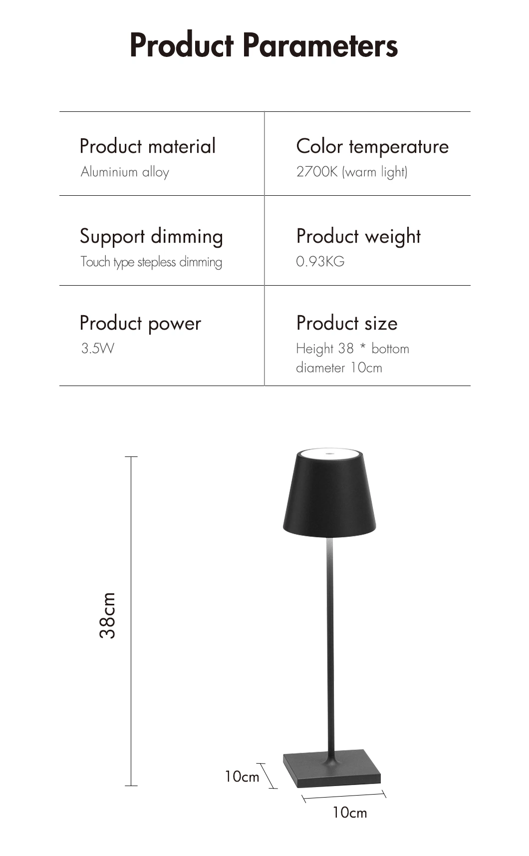 3.5W Simple-Style Energy Saving Lamp for Bedside Table or Desk