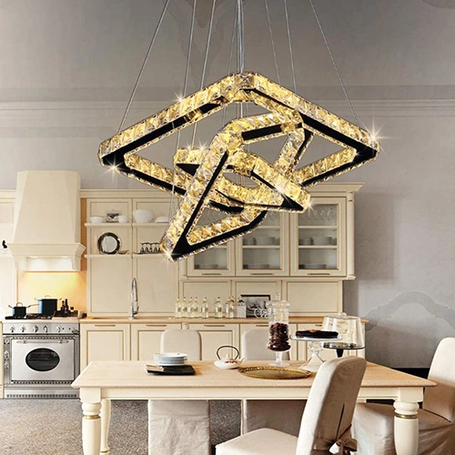 Modern LED Crystal Pendant Lamp Island Lighting Fixtures Dining Living Room