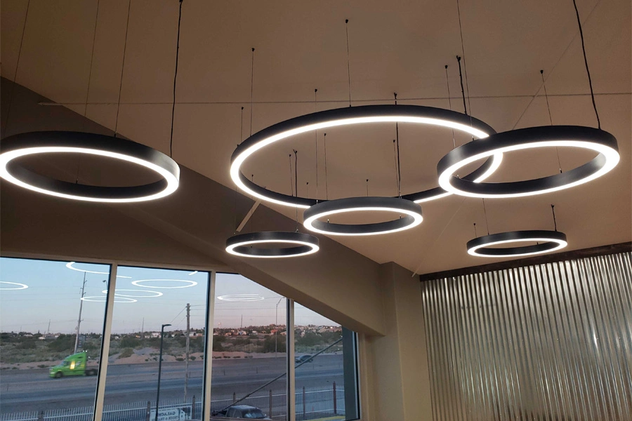 Aluminum Large Ring Pendant Light with LED Profile