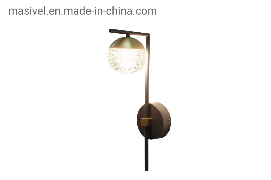 Masivel Lighting Factory Modern Creative Wall Light High Quality Metal Lamp Body High Transmitance Acrylic Lampshade LED Wall Lamp