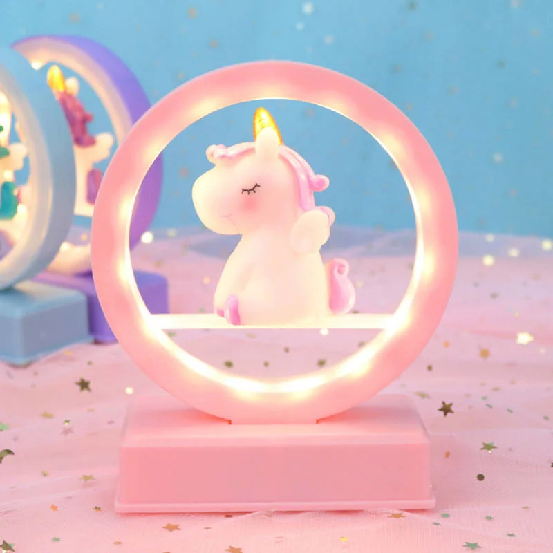 Unicorn Pink Creative Dreamy Kids Cute Birthday Decor Battery LED Night Lights