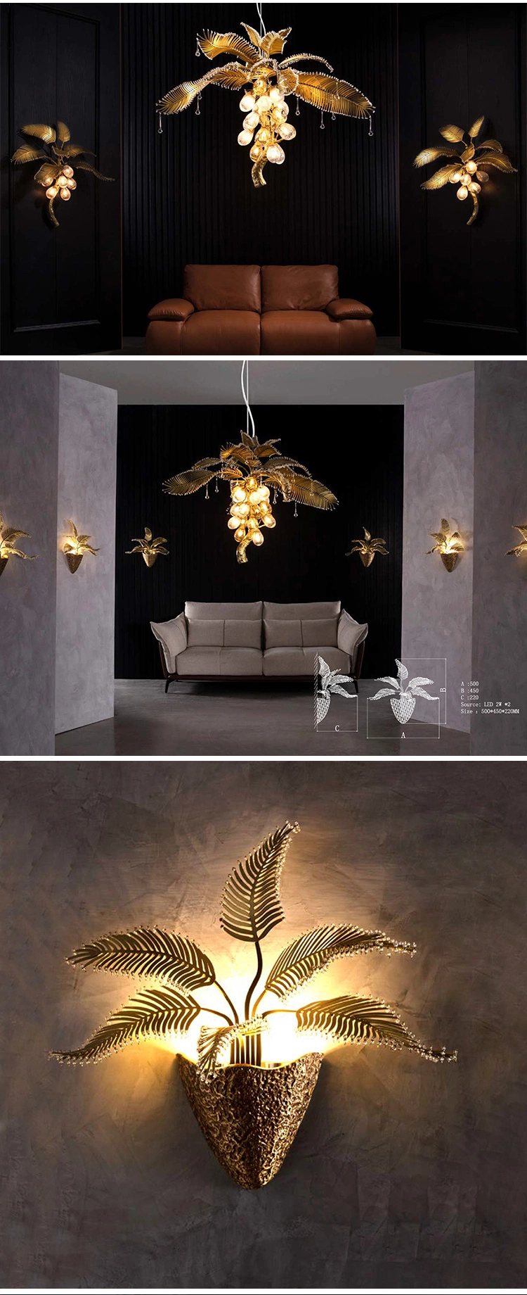 Contemporary Design Indoor Decoration Glass Large LED Chandelier Lighting