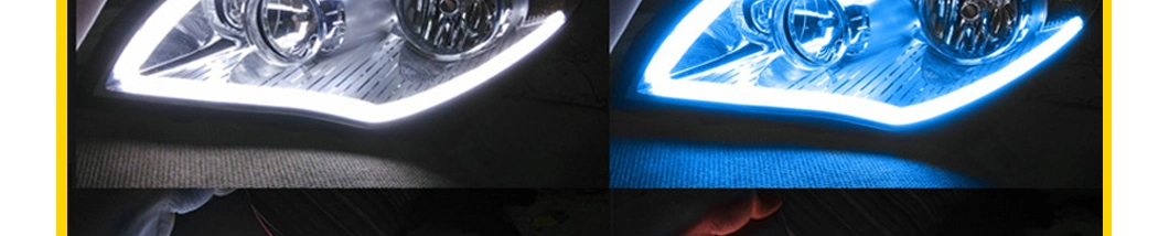 30cm 45cm 60cm Two-Color LED Daytime Running Light 12V Flexible Strip Light DRL Red Amber