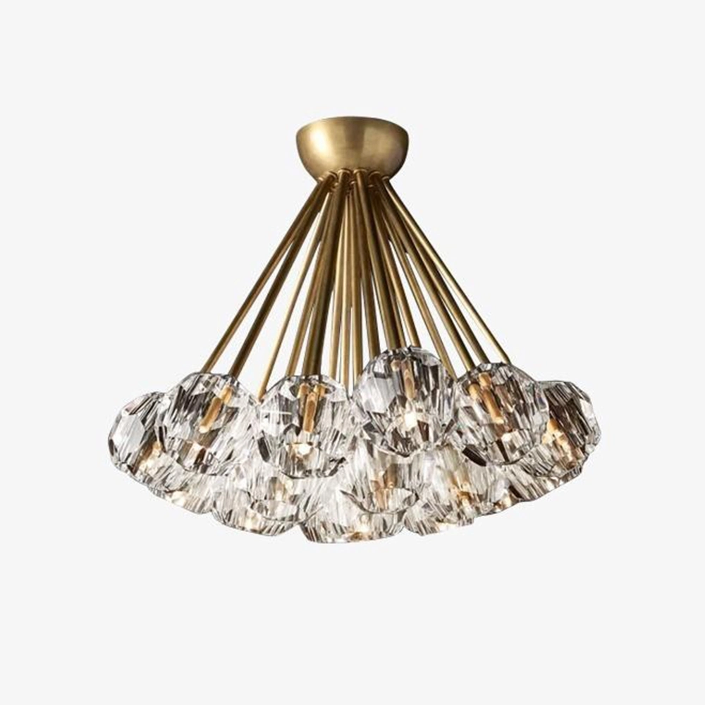 Nordic Home Decorative Iron Golden Finished Dining Room Glass Interior Chandeliers Crystal Ball Lighting Fixture