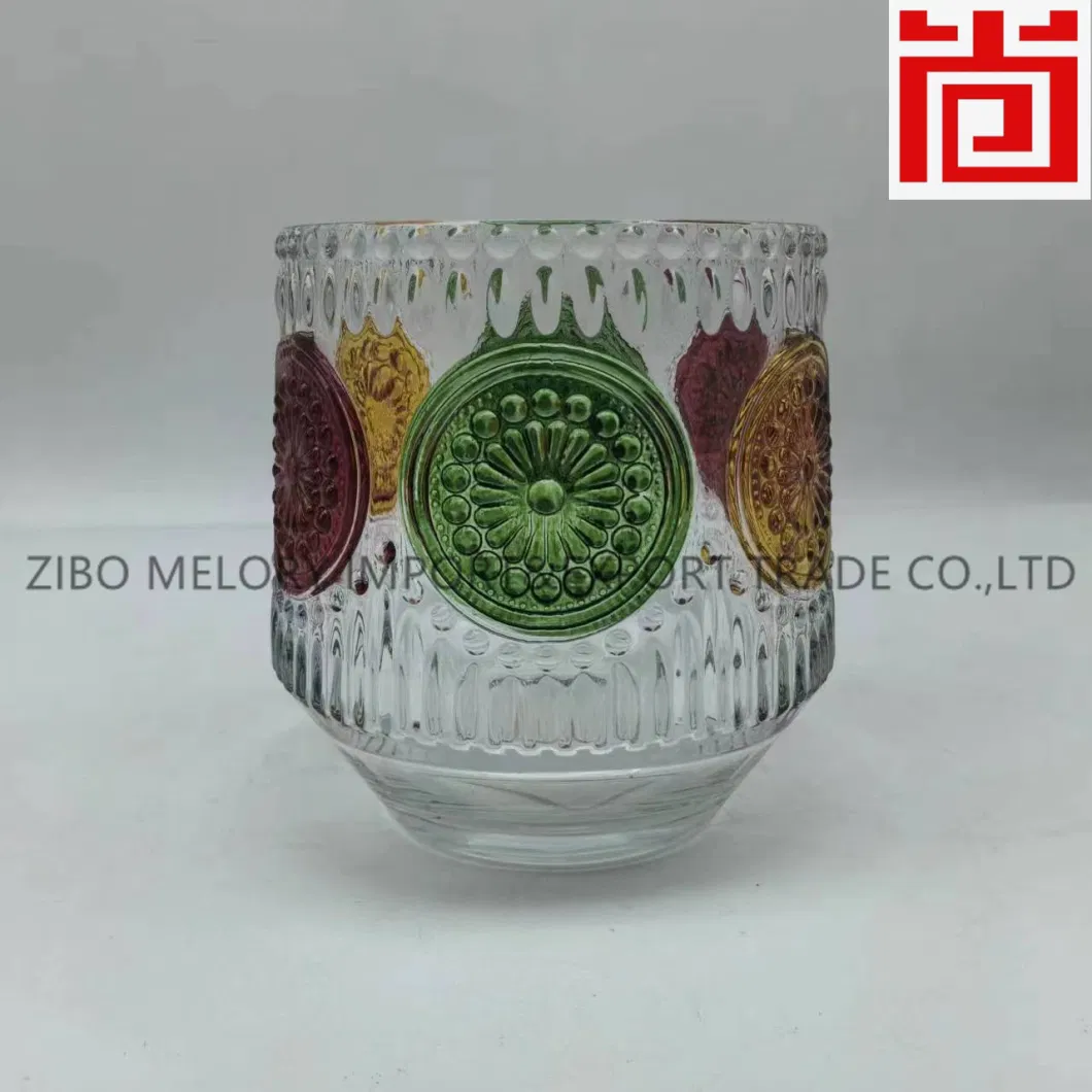 320ml Hand-Painted Painted Glass Candlestick/Glass Candle Holder with Pattern