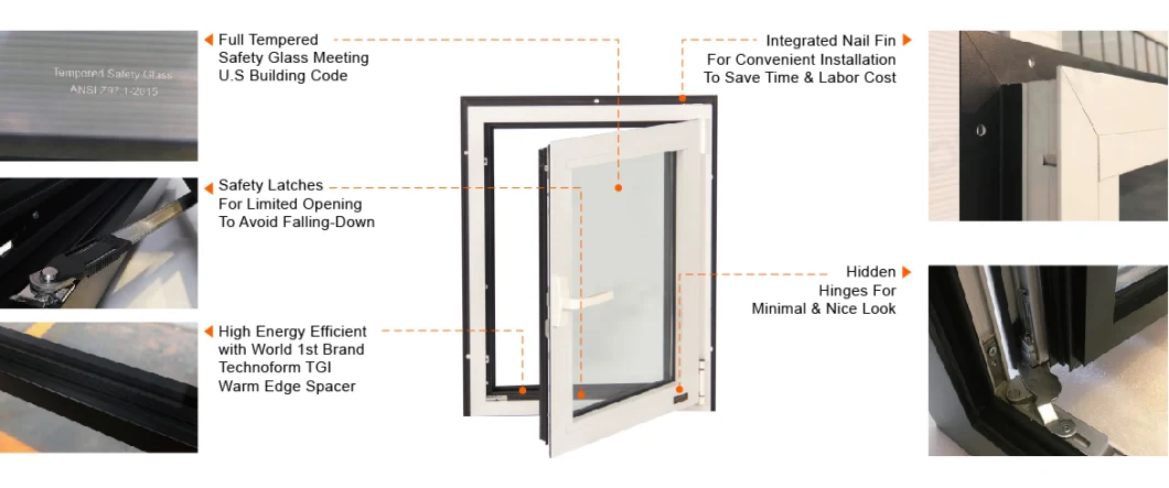 Australian Standard New Simple Design Energy Efficient Custom Aluminum Tilt Turn Window Casement Windows)