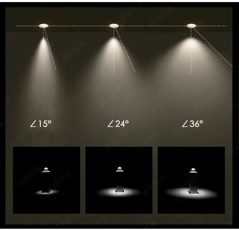 Dimmable COB Anti Glare 5-20W Aluminum LED Spotlight Interior Down Lighting for Mall, Restaurant, Commercial Spaces