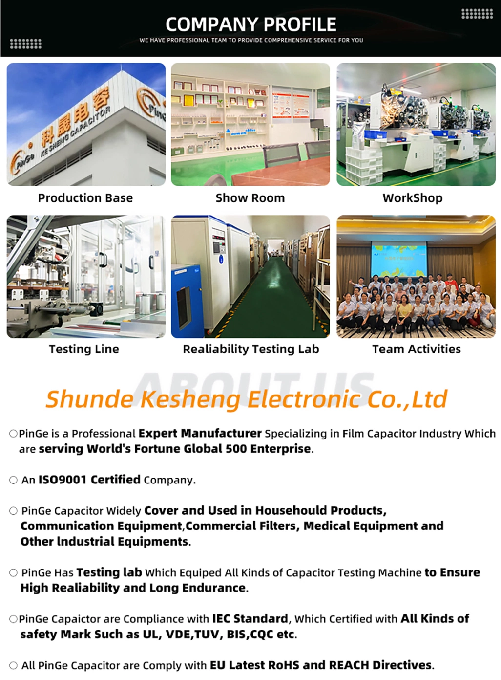 Factory Ks Pinge UPS and Power Correction, Oil Type, Power Compensation Capacitor