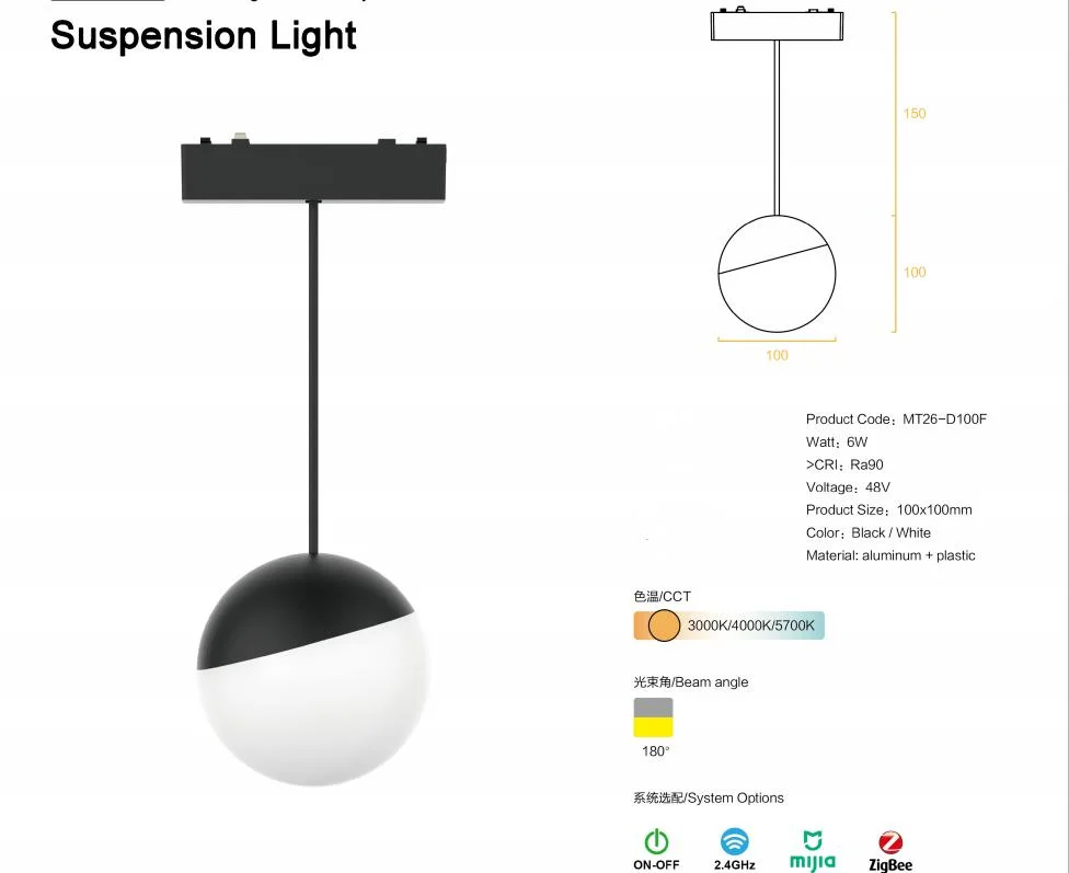 LED Interior Lighting Pendant Ball Magnetic Track Lighting