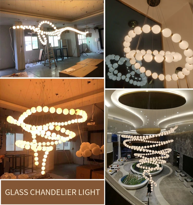 Modern Necklace Custom Made Chandelier Lamp Pearl Pendant Light for Hotel, Restaurant