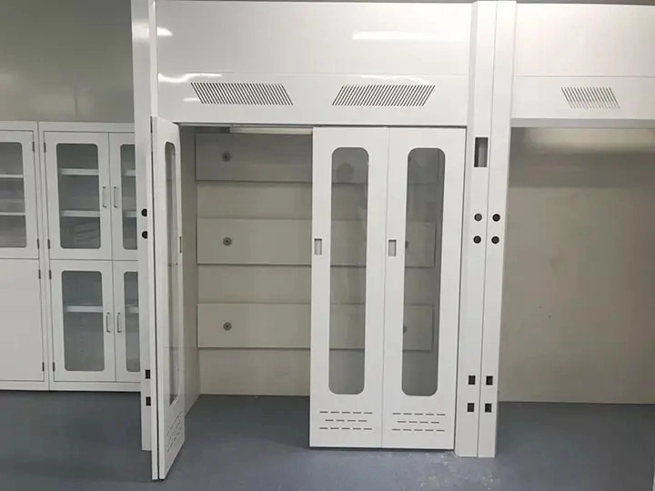 Pharmaceutical Factory Metallic Large Open C1d2 Lab Extractor Fume Hood Walkin with Horizontal Open Doors