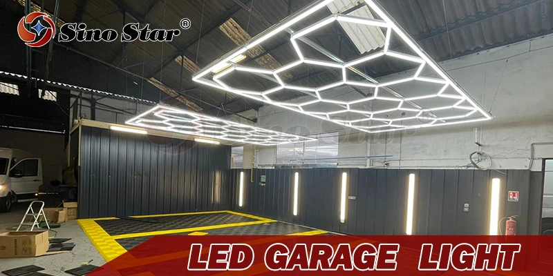 New Design Hexagonal Garage Lights Customized Hexagrid LED Lighting for Car Workshop and Office