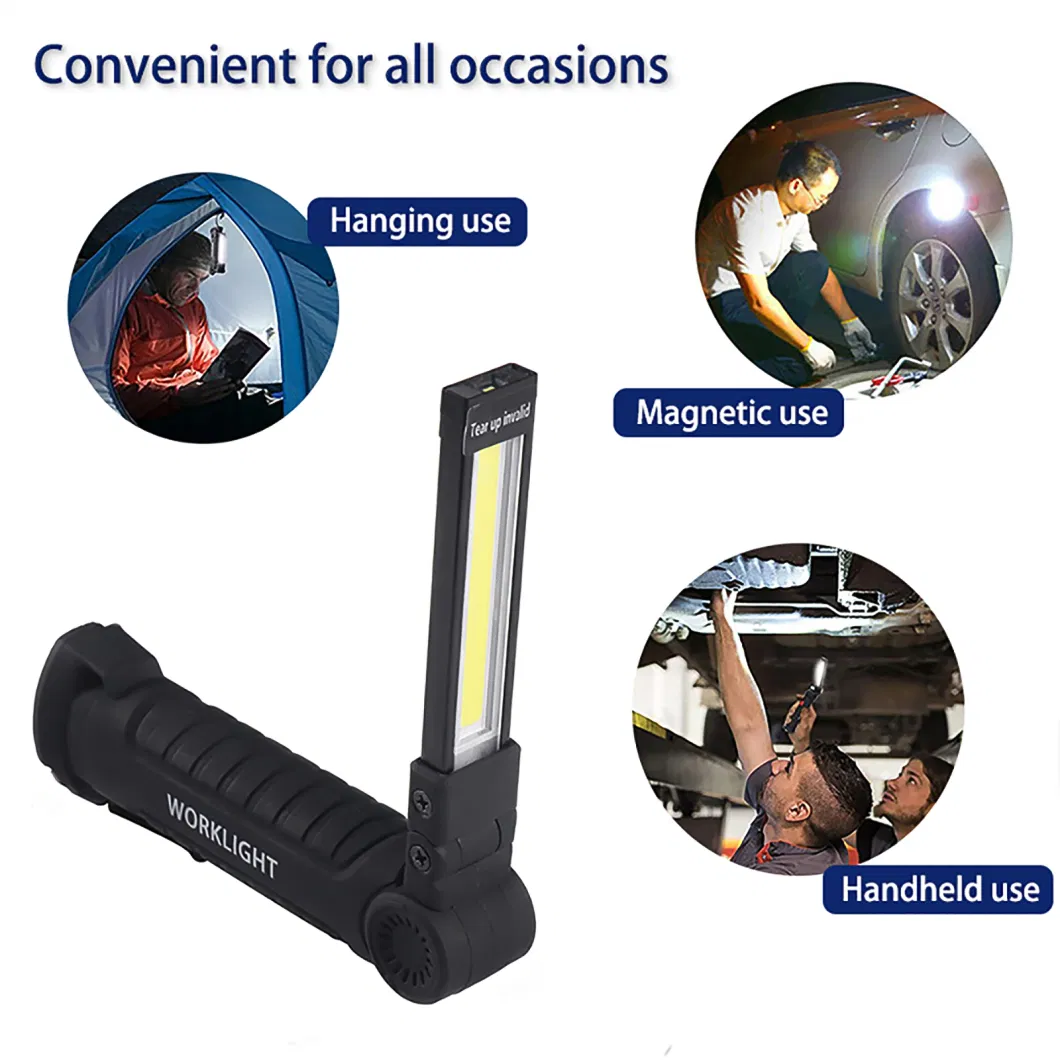 Aluminum Multifunctional Red LED Rotating Work Light Flashlight with Clip for Industrial Garage Inspection Task