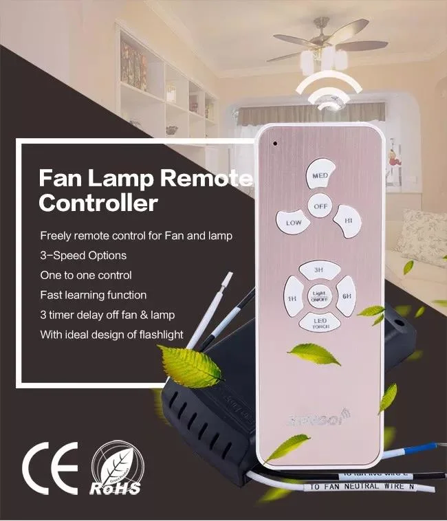 Beautiful Appearance 3 Speed Levels Remote Switch of Lamp Fan