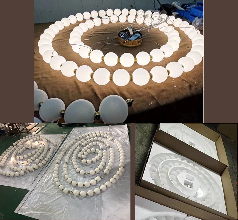 Modern Necklace Custom Made Chandelier Lamp Pearl Pendant Light for Hotel, Restaurant