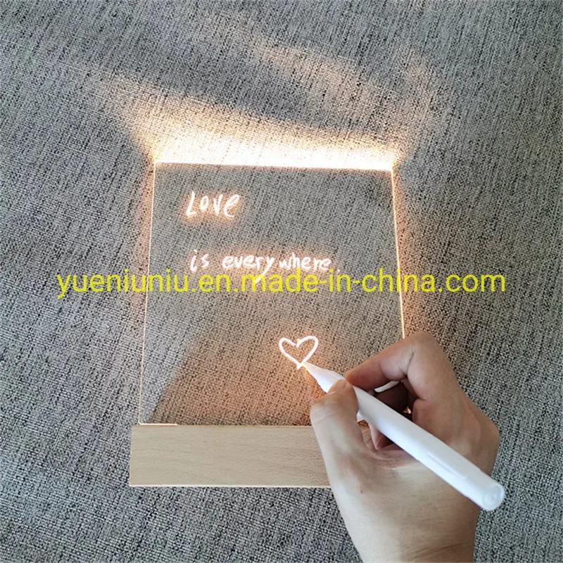 Wholesale Oval 3D Acrylic USB Wooden Table Lamp LED Wall Wooden Stand for Resin Display Base