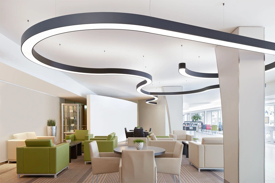 Aluminum Large Ring Pendant Light with LED Profile