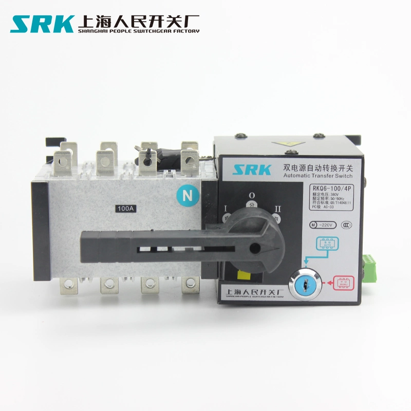 Rkq6 Hgld Dual Power 3p 4p 20A-3200A 100A Changeover ATS Automatic Transfer Switch for Generator