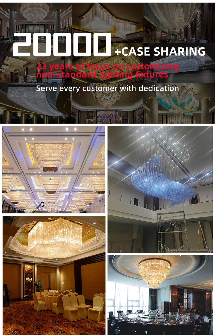 Luxury Home Decoration Living Room Large Crystal Hotel Lobby Modern LED Chandelier Dining Room Lighting Fixture