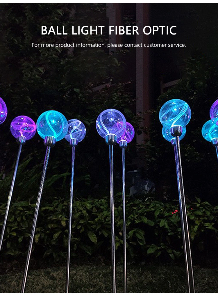 Optical Fiber Ball Ground Light LED Luminous Ball Light Outdoor Solar Landscape LED Garden Light Optic Fiber Lighting