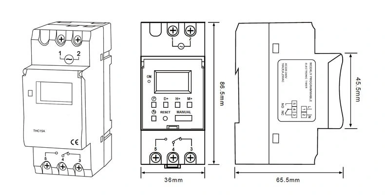 12A 250VAC LCD Digital DIN Rai Time Switch Timer Switch Ahc15A