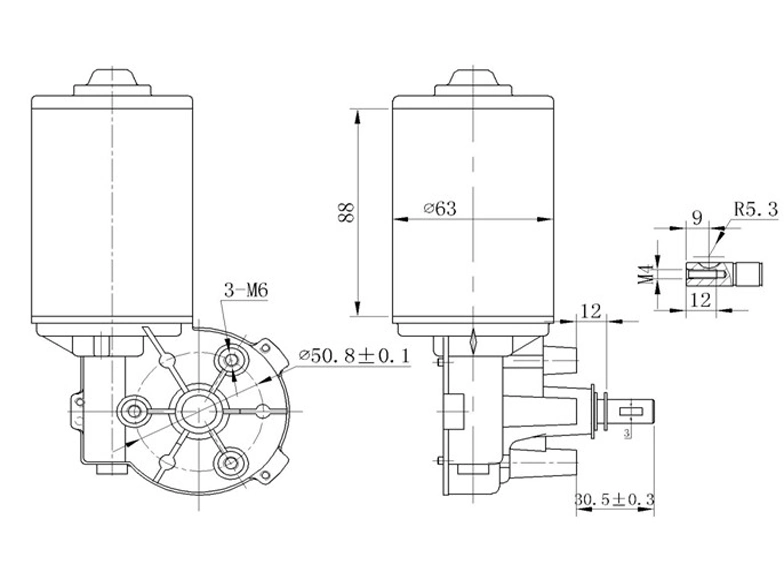 Customize High Torque Electrical Worm Gear DC Motor for Car Windscreen Wiper/Rain Wiper