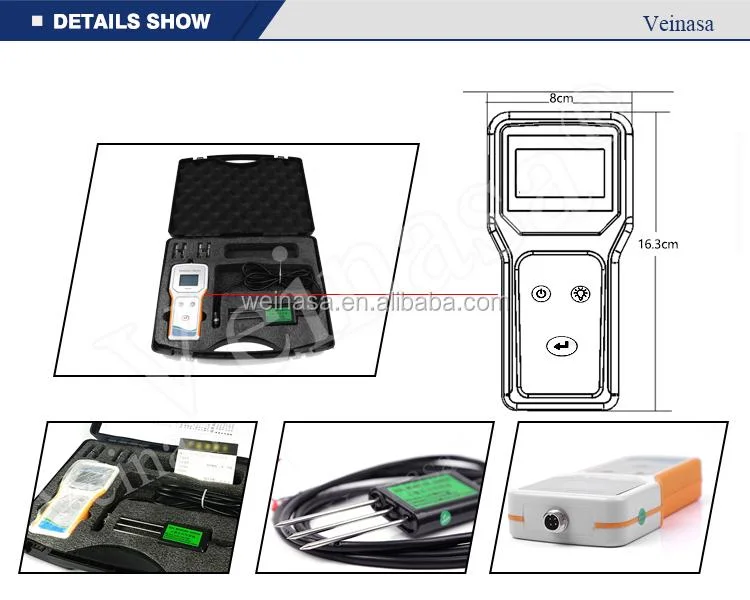 Takeme-10ec Portable Ec Digital Temperature and Humidity Display Instrument RS485 Soil Mositure Sensor