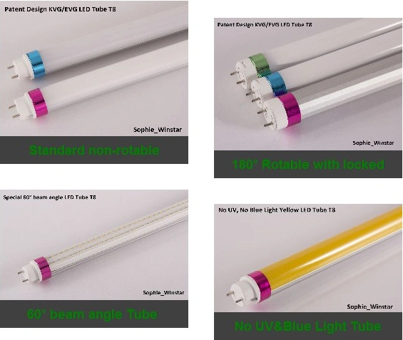 LED T8 Tube Light Fixture 180LMW Flicker Free LED Lamp China Manufacturer