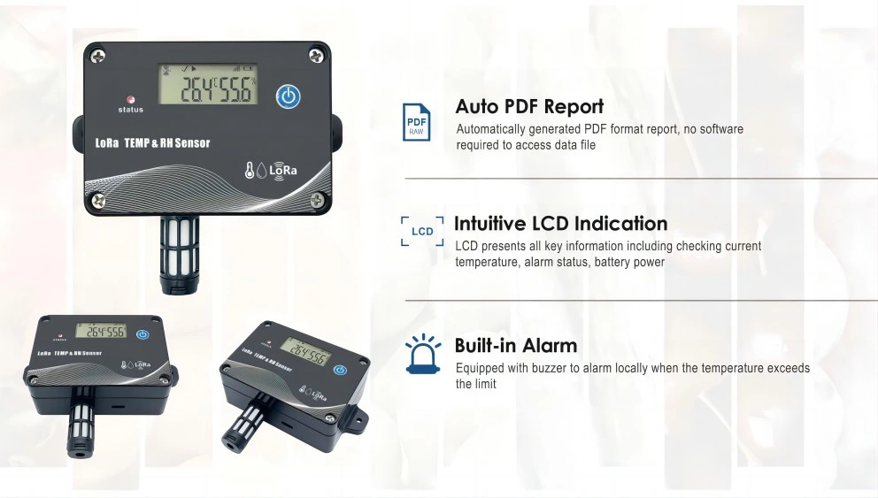 Lora Temperature and Humidity Transmitter Real Time Monitor Wireless Temp &amp; Rh Sensor