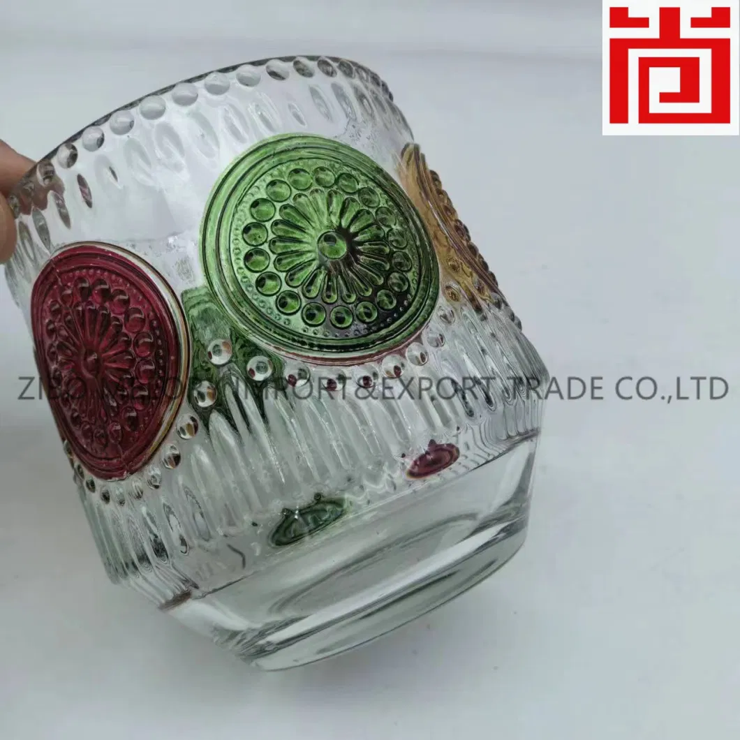 320ml Hand-Painted Painted Glass Candlestick/Glass Candle Holder with Pattern