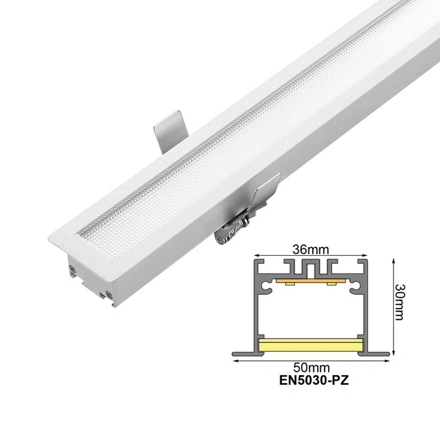 Easy Installation Fittings LED Linear Light Recessed Tube Lamp Housing Lighting with Reflector Cup