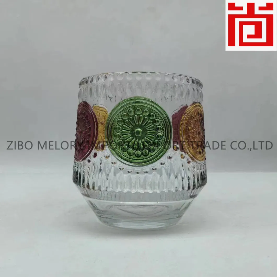 320ml Hand-Painted Painted Glass Candlestick/Glass Candle Holder with Pattern