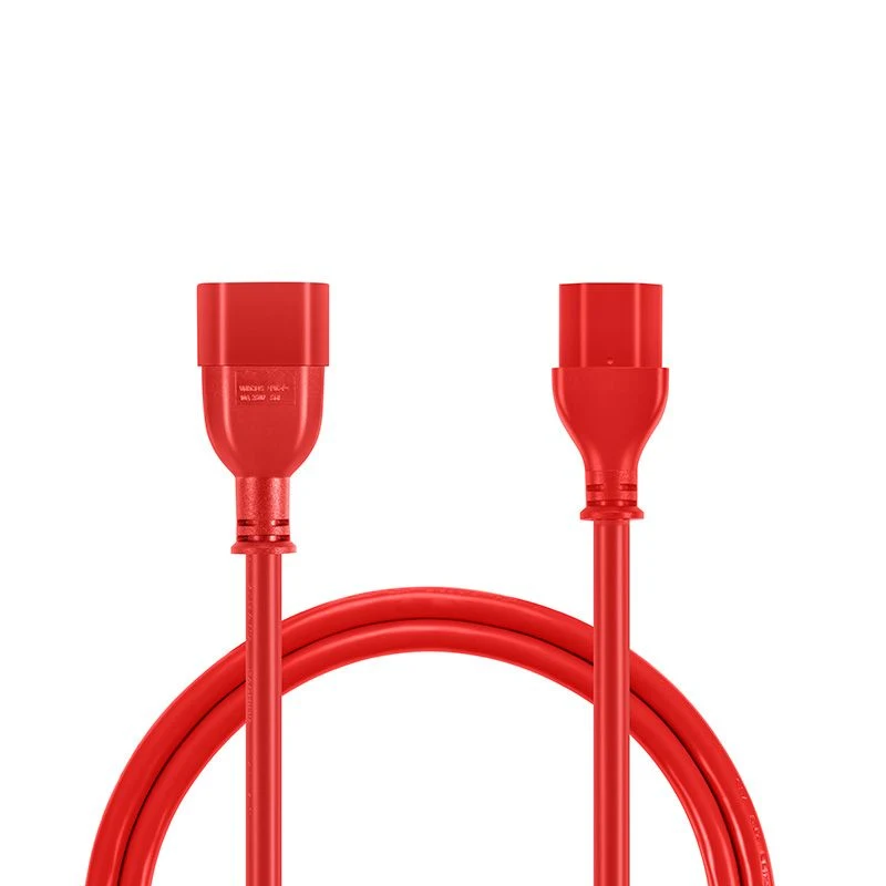 IEC320-C14 to IEC320-C13 14AWG 250V/15A Power Extension Cord 6FT/1.8m Red