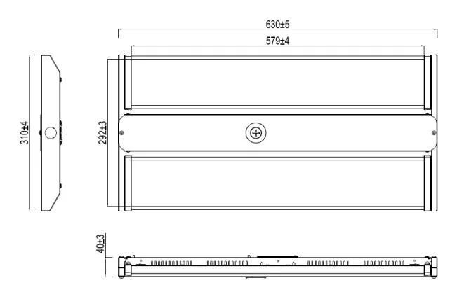 300W LED Linear High Bay Shoplight 2FT Warehouse Lighting