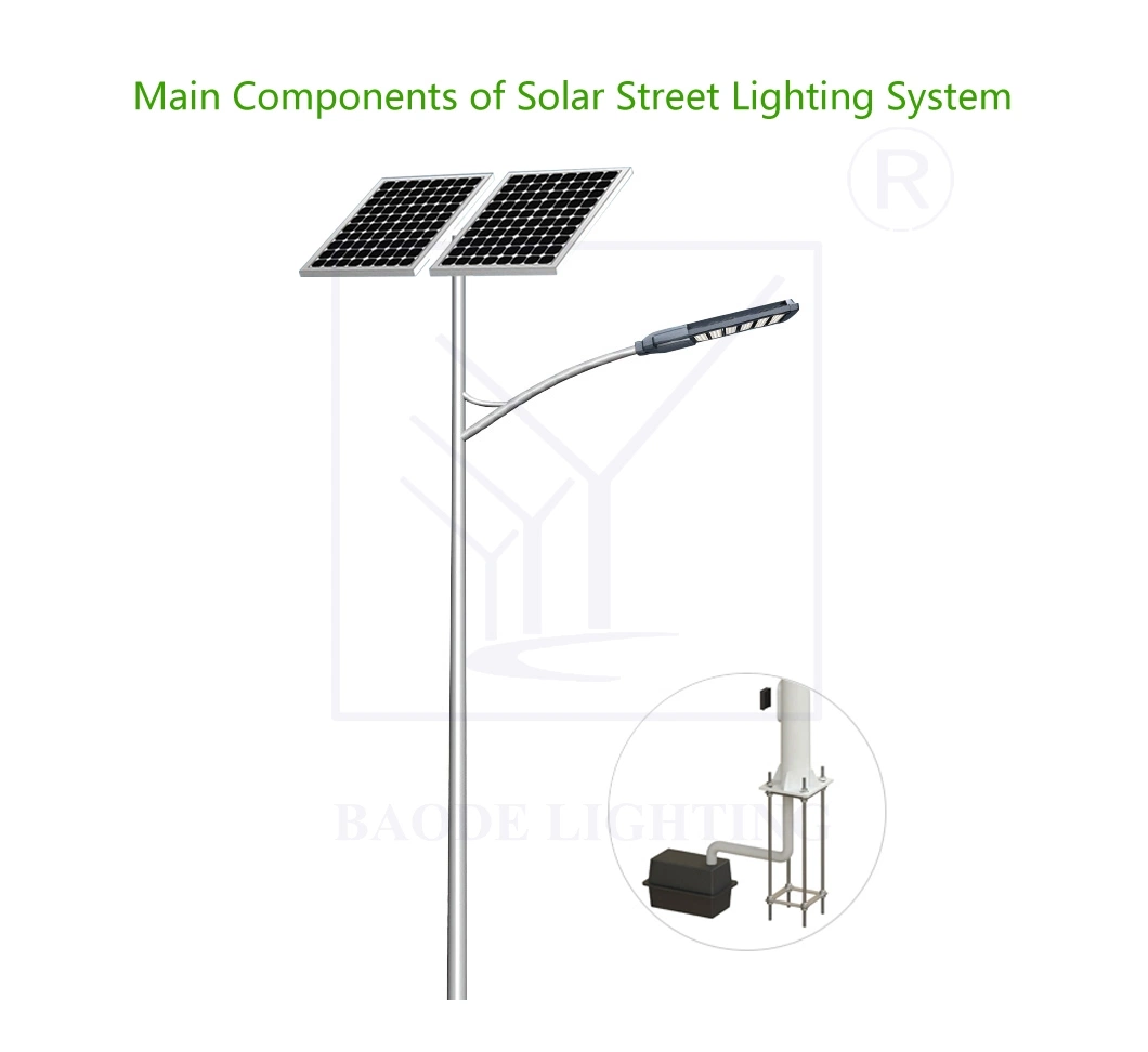 Steel Light Pole, Street Lighting Pole, All in One Integrated LED Solar Street Lamp