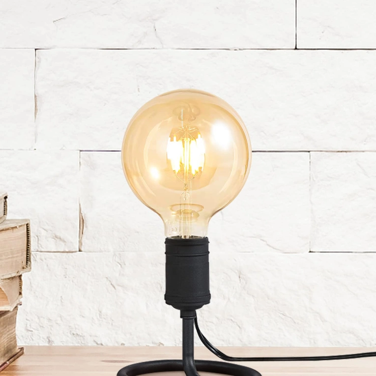 Simva LED G125 Globe Bulbs, Antique Vintage Light Bulbs Amber, E27 Edison Bulb Incandescent, 2700K Warm White