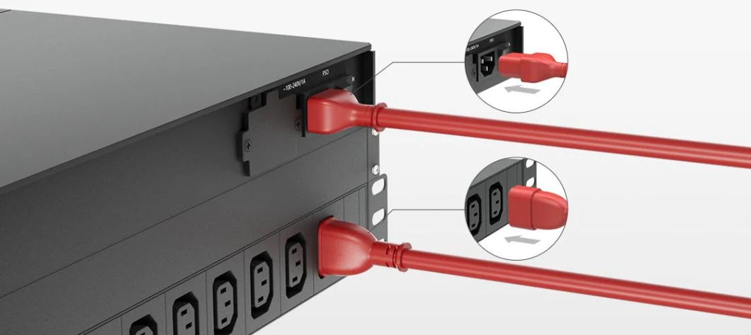 IEC320-C14 to IEC320-C13 14AWG 250V/15A Power Extension Cord 6FT/1.8m Red