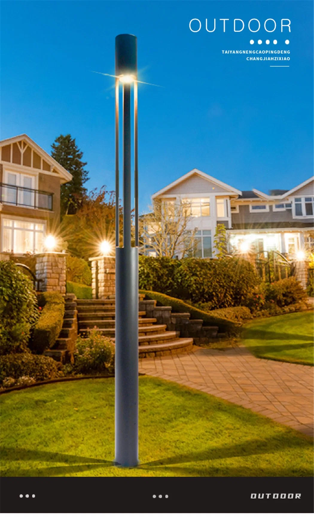 3m Decorating Cast Aluminum Lamp Post Garden Post Grille Lighting Pole Lamp