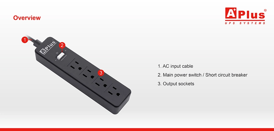 Smart Power Strip 10A 4 Outlets Surge Protector