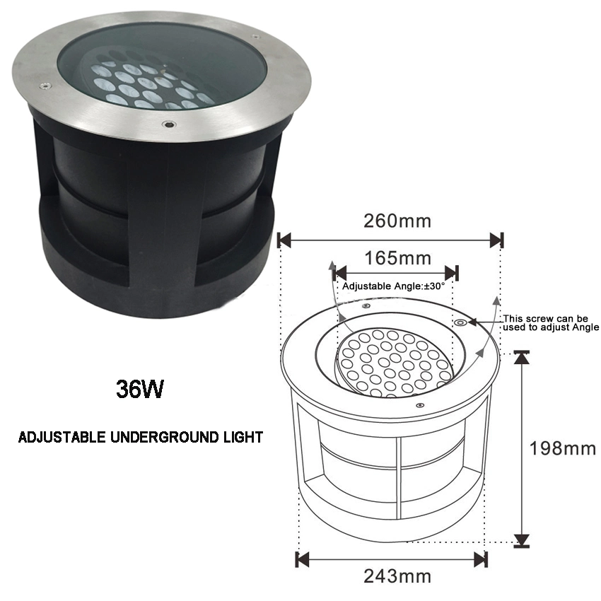 2023 New LED Rotable Adjustable Angle Stainless Steel Exterior IP67 Underground Buried Inground Garden Floor Spotlight Lamp