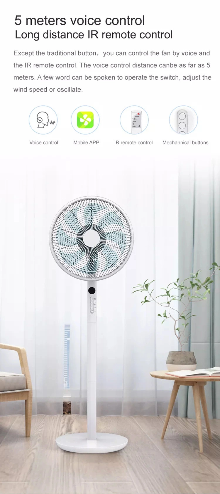 Electric Rechargeable with Remote 16 Inch Commercial Stand Fan