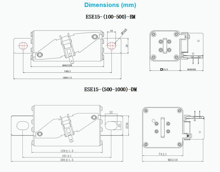 Energy Storage System DC Fuse 1500VDC Supply of Tubular Fuse Serie 100A 315A 500A 630A 1000A