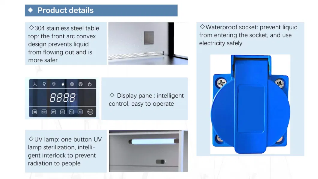 China Pharmacy Laboratory Biological Safety Cabinet Class2 Vertical Laminar Air Flow Biosafety Cabinet Class II for Lab