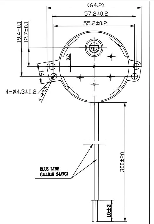 8rpm 20.5mm Thick 49tyj-C Synchronous Motor with Plastic Shaft