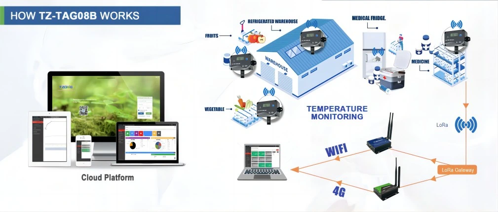 Lora Temperature and Humidity Transmitter Real Time Monitor Wireless Temp &amp; Rh Sensor